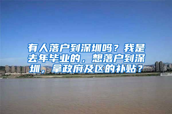 有人落户到深圳吗？我是去年毕业的，想落户到深圳，拿政府及区的补贴？