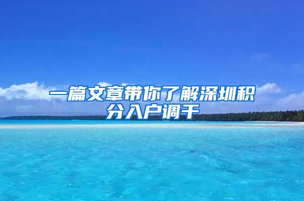 一篇文章带你了解深圳积分入户调干