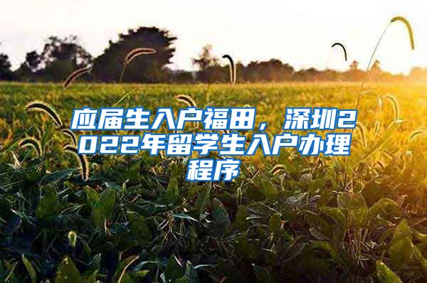 应届生入户福田，深圳2022年留学生入户办理程序