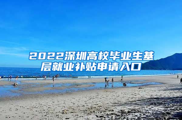 2022深圳高校毕业生基层就业补贴申请入口