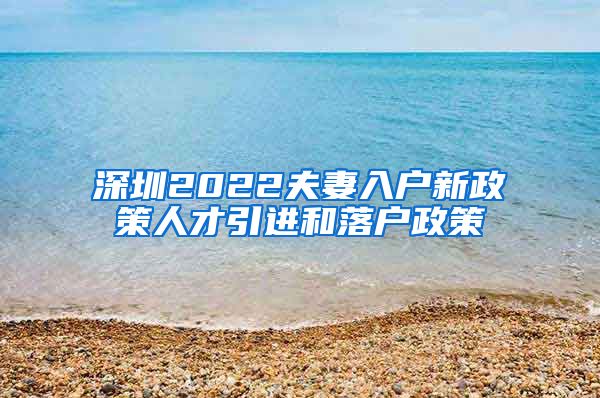 深圳2022夫妻入户新政策人才引进和落户政策