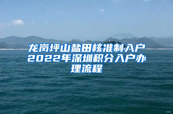 龙岗坪山盐田核准制入户2022年深圳积分入户办理流程