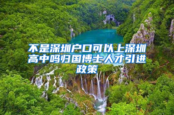 不是深圳户口可以上深圳高中吗归国博士人才引进政策