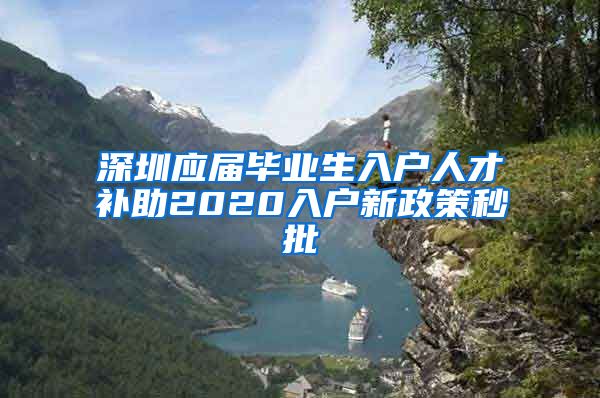 深圳应届毕业生入户人才补助2020入户新政策秒批