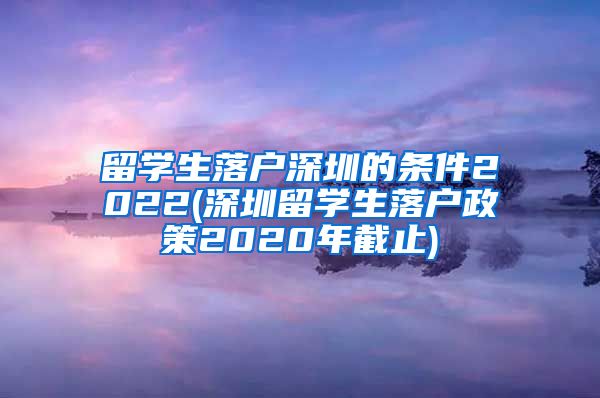 留学生落户深圳的条件2022(深圳留学生落户政策2020年截止)