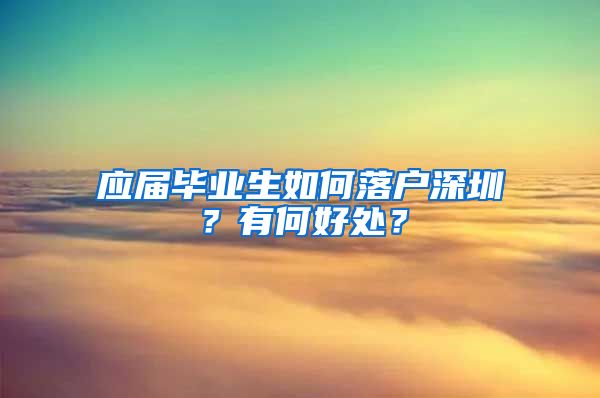 应届毕业生如何落户深圳？有何好处？