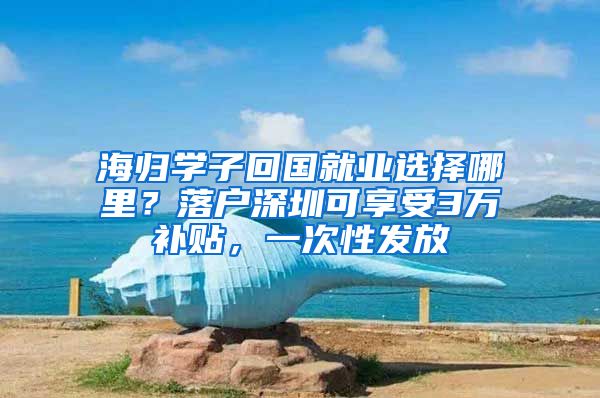 海归学子回国就业选择哪里？落户深圳可享受3万补贴，一次性发放