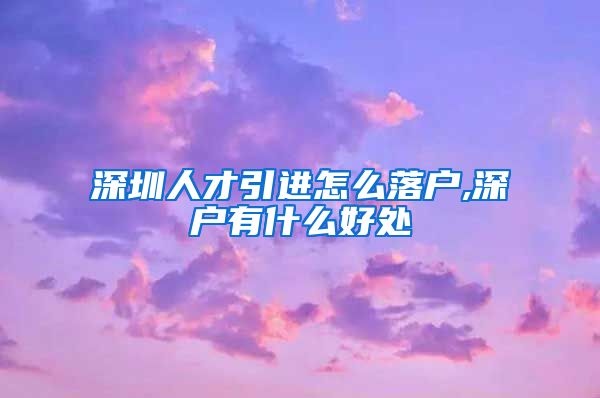 深圳人才引进怎么落户,深户有什么好处