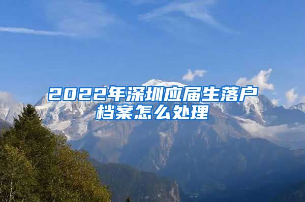 2022年深圳应届生落户档案怎么处理