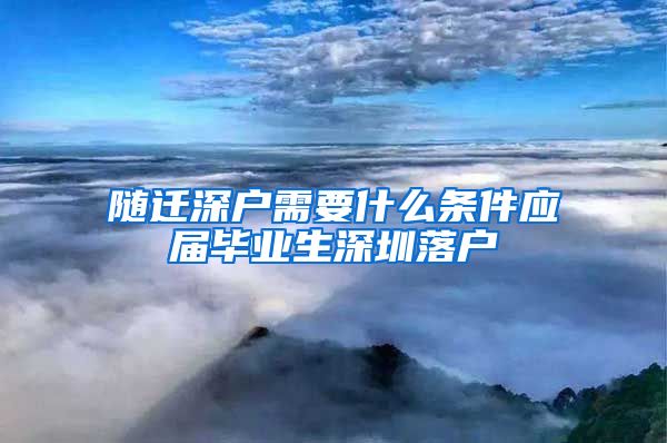 随迁深户需要什么条件应届毕业生深圳落户