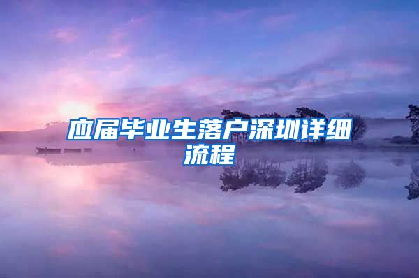 应届毕业生落户深圳详细流程