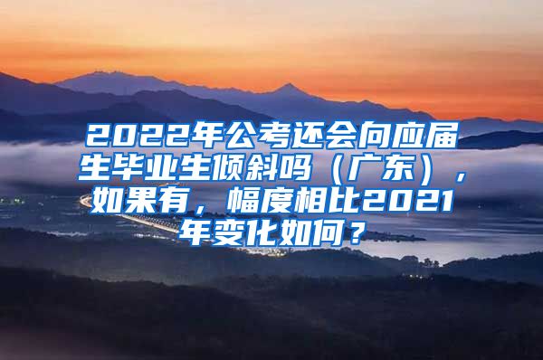 2022年公考还会向应届生毕业生倾斜吗（广东），如果有，幅度相比2021年变化如何？