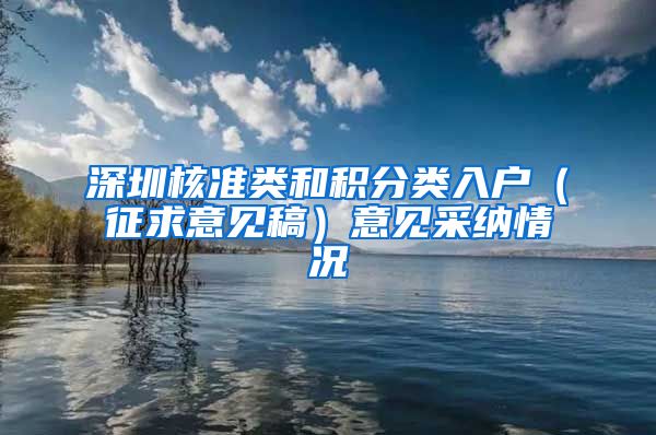 深圳核准类和积分类入户（征求意见稿）意见采纳情况