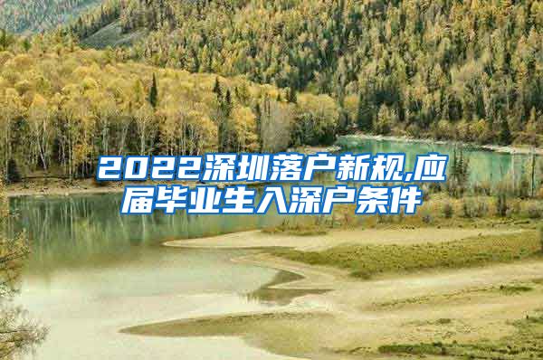 2022深圳落户新规,应届毕业生入深户条件