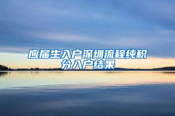 应届生入户深圳流程纯积分入户结果