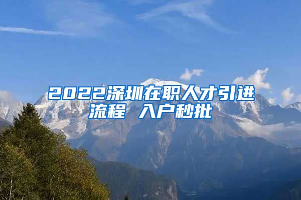 2022深圳在职人才引进流程 入户秒批