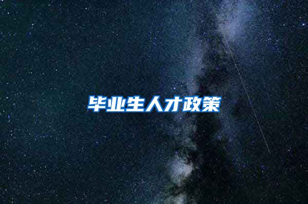 毕业生人才政策