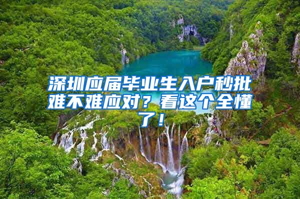 深圳应届毕业生入户秒批难不难应对？看这个全懂了！