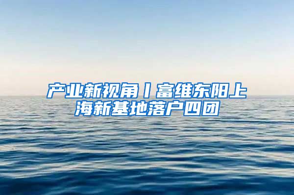 产业新视角丨富维东阳上海新基地落户四团