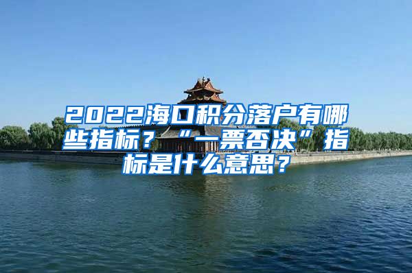 2022海口积分落户有哪些指标？“一票否决”指标是什么意思？