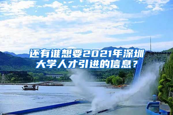 还有谁想要2021年深圳大学人才引进的信息？