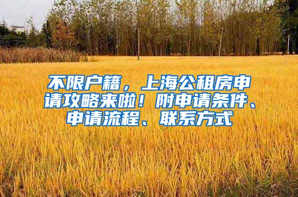 不限户籍，上海公租房申请攻略来啦！附申请条件、申请流程、联系方式