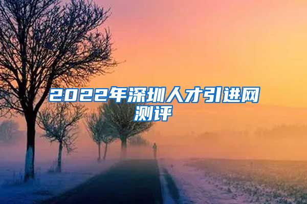 2022年深圳人才引进网测评