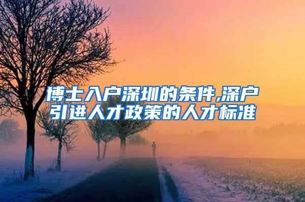 博士入户深圳的条件,深户引进人才政策的人才标准