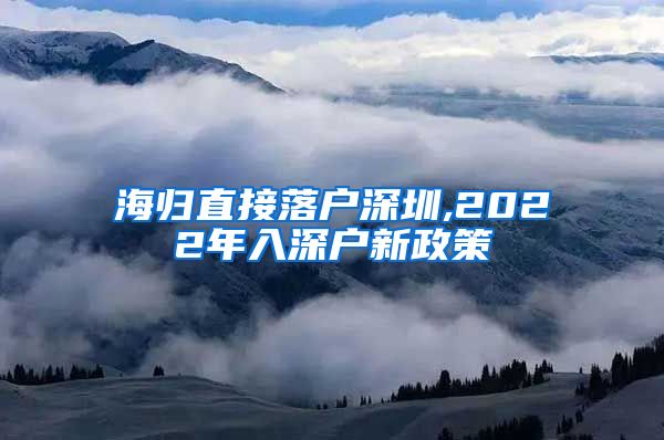 海归直接落户深圳,2022年入深户新政策