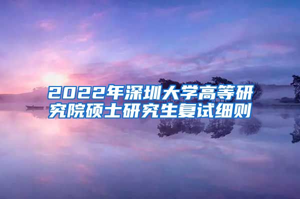 2022年深圳大学高等研究院硕士研究生复试细则