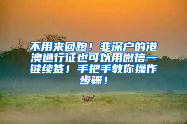 不用来回跑！非深户的港澳通行证也可以用微信一键续签！手把手教你操作步骤！