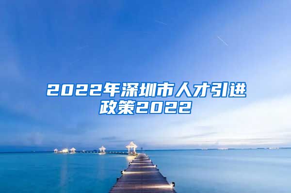 2022年深圳市人才引进政策2022