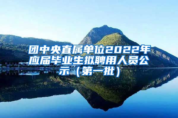 团中央直属单位2022年应届毕业生拟聘用人员公示（第一批）