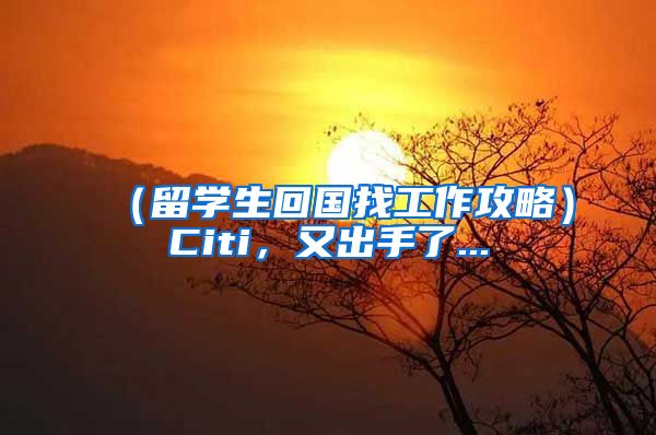 （留学生回国找工作攻略）Citi，又出手了...