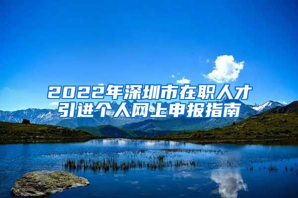 2022年深圳市在职人才引进个人网上申报指南