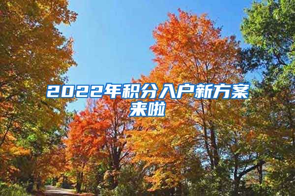 2022年积分入户新方案来啦