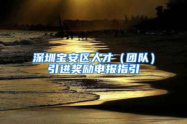 深圳宝安区人才（团队）引进奖励申报指引