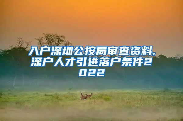 入户深圳公按局审查资料,深户人才引进落户条件2022