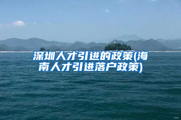 深圳人才引进的政策(海南人才引进落户政策)