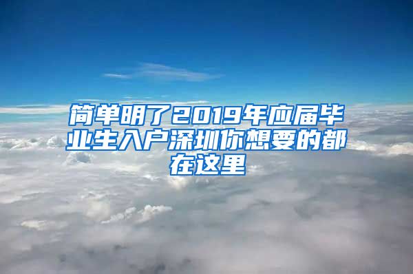 简单明了2019年应届毕业生入户深圳你想要的都在这里