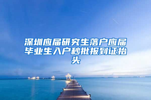 深圳应届研究生落户应届毕业生入户秒批报到证抬头