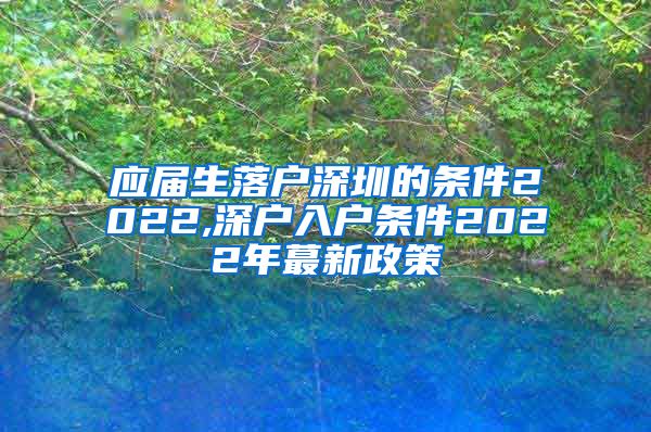 应届生落户深圳的条件2022,深户入户条件2022年蕞新政策