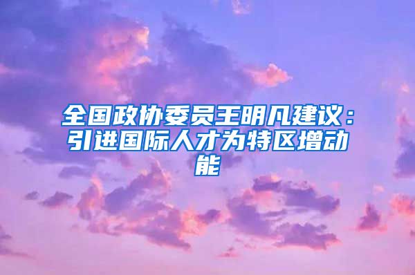 全国政协委员王明凡建议：引进国际人才为特区增动能