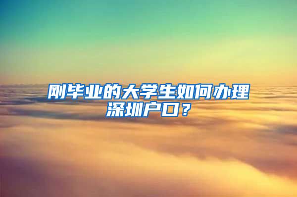 刚毕业的大学生如何办理深圳户口？