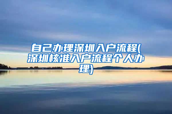 自己办理深圳入户流程(深圳核准入户流程个人办理)