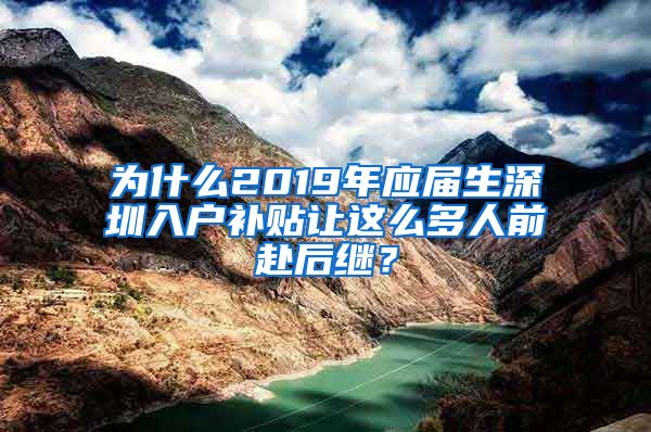 为什么2019年应届生深圳入户补贴让这么多人前赴后继？