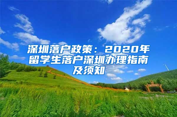 深圳落户政策：2020年留学生落户深圳办理指南及须知