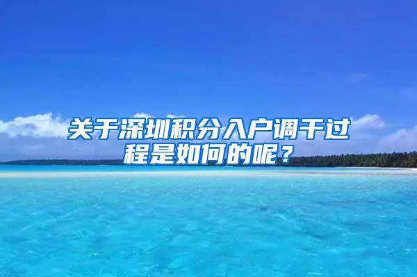 关于深圳积分入户调干过程是如何的呢？