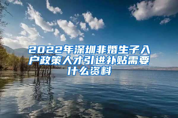 2022年深圳非婚生子入户政策人才引进补贴需要什么资料