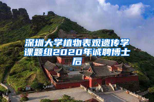 深圳大学植物表观遗传学课题组2020年诚聘博士后